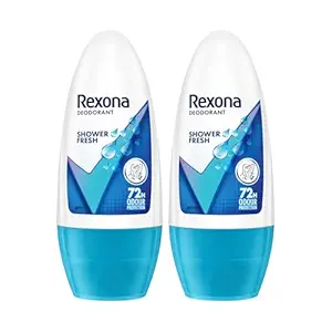 Rexona Shower Fresh Underarm Roll-On Deodorant for Women | 72H Odour Protections | 50ML (Combo Pack of 2)