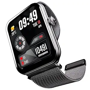 Boat Xtend Plus Smart Watch w/ 1.78" (4.5 cm) AMOLED Display, Coins, Advanced BT Calling, 100+ Sports Mode, Always On Display, HR & SP02 Monitoring & Stress Monitoring(Metallic Black)