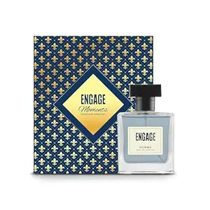 Engage Gift Set - Moments Luxury Perfume Gifts for Men, Homme 100ml, Long Lasting Smell, Perfume for males, Pack of 1, Gift Set for Men, Best Birthday, Anniversary, Gift Hamper by ITC, Eau De Parfum for Man