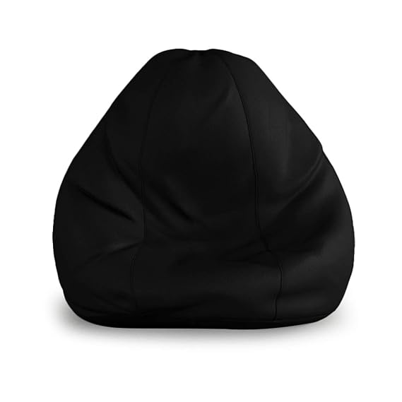 Leatherette Bean Bag (with Beans) - XXXL, Black