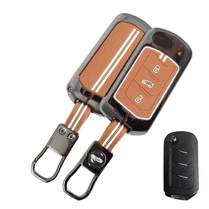 Metal Series keycover for Mahindra Thar | Xuv700 | 3X0 | xuv300 | Scorpio - 3 button flipkey