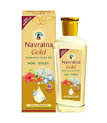 Navratna Gold Ayurvedic Cool Oil | Goodness of Almonds | Non-Sticky and Fresh Lily Fragrance | 500ml