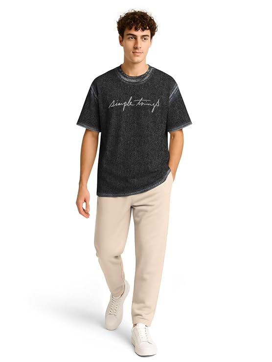 BULLMER Trendy Co-ords with Oversized T-Shirt & Pants Clothing Set for Men | Cotton Blend Cord Set for Men