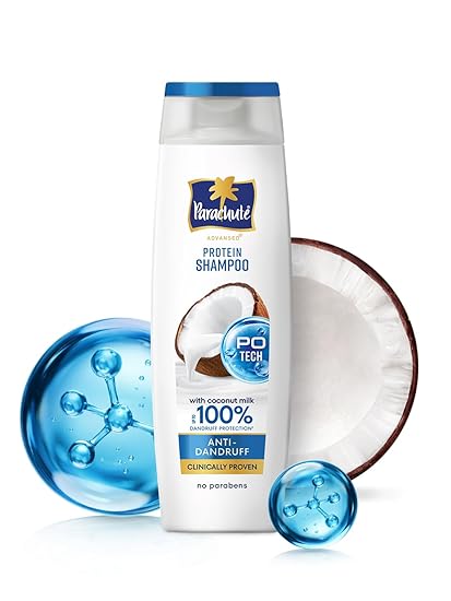 Parachute Advansed Anti-Dandruff Shampoo with Coconut Milk & PO Tech | Up to 100% Dandruff protection | for Strong Healthy Scalp | Paraben free | For Men & Women | 340ml