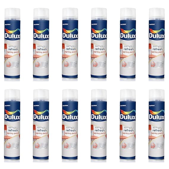 Dulux Simply Refresh Spray Paint | DIY, Quick Drying Gloss Finish for Metal, Wooden Furniture, Plastic, Walls, Cars & Bikes 12 X 400ML (Gold)