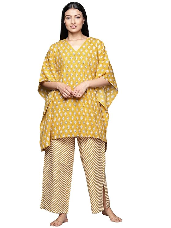 Libas Womens Printed Cotton Night Suit Set for Women