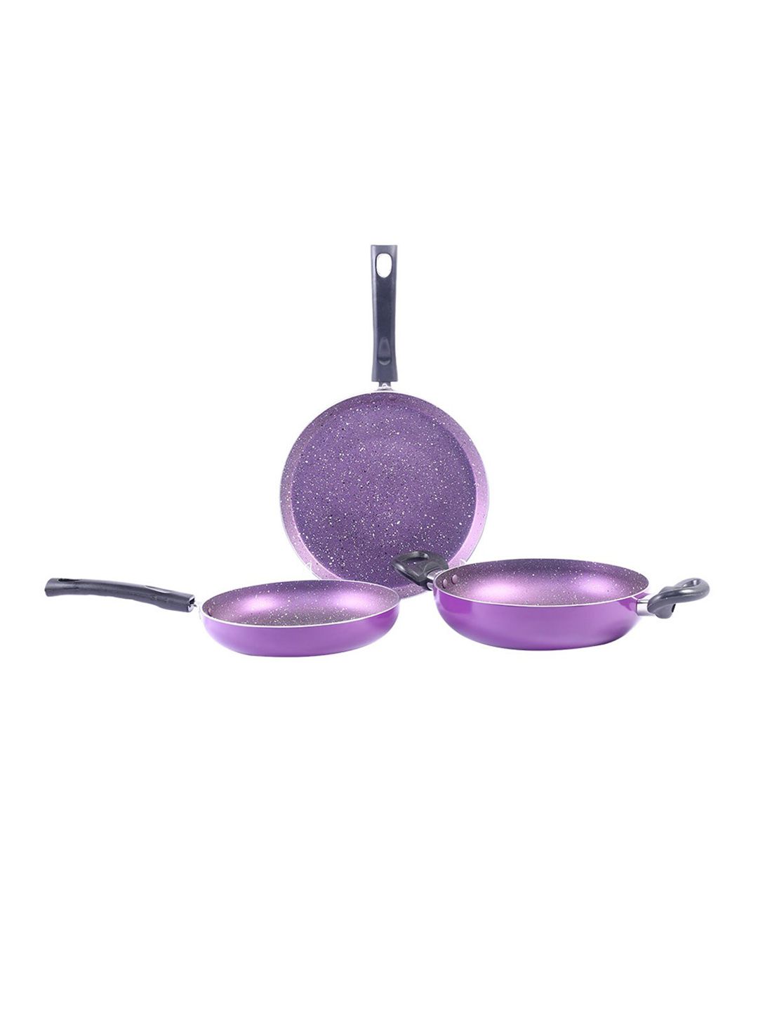 Venice 3 Pcs Purple Aluminum Cookware Set