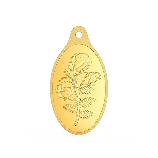 Joyalukkas 24K (999) Purity Gold Coin Pendent | Yellow Color | Flower Design.