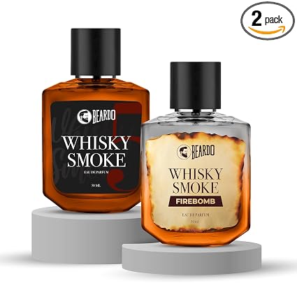 Beardo Fire & Smoke Edition Perfume Combo for Men- Whiskey Smoke & Firebomb (50ml x 2) | Long Lasting Fragrance | Long Lasting Perfume for Men | Gift for Men | Gift for Friend