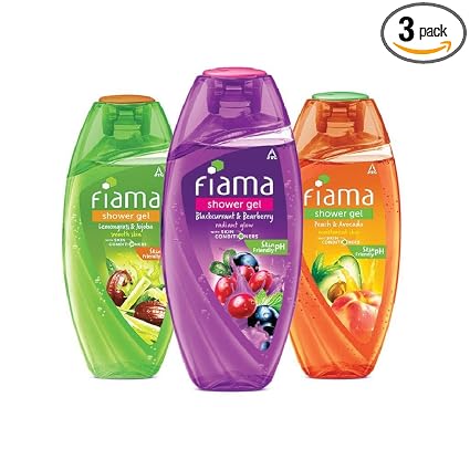 Fiama Body Wash Shower Gel Blackcurrant & Bearberry 250ml | Fiama Body Wash Shower Gel Peach & Avocado 250ml | Fiama Body Wash Shower Gel Lemongrass & Jojoba 250ml, Body Wash for Women and Men, Combo Pack of 3 for Moisturized Skin