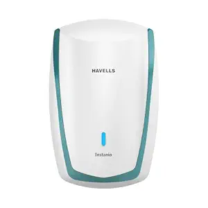 Havells Instanio 3L Instant Water Heater(Geyser)| Temp. Sensing LED Indicator| Rust & Shock Proof Body| ISI Marked|Warranty: 5 year on Inner Tank| High Rise Compatible (White Blue)